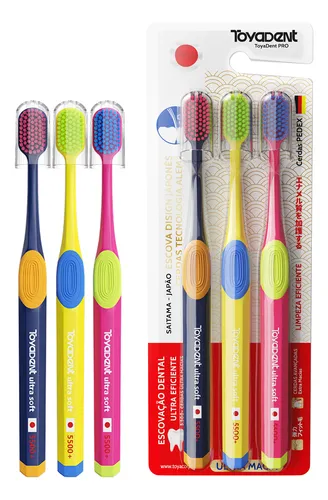 Escova De Dentes Toyadent Pro Sensitive Pack Kit 3 Ultramaci