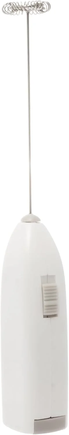 LYOR - Mini Mixer Misturador Elétrico para Bebidas - Inox e Plástico Branco - Eficiente e Compacto para Batidas e Misturas Rápidas