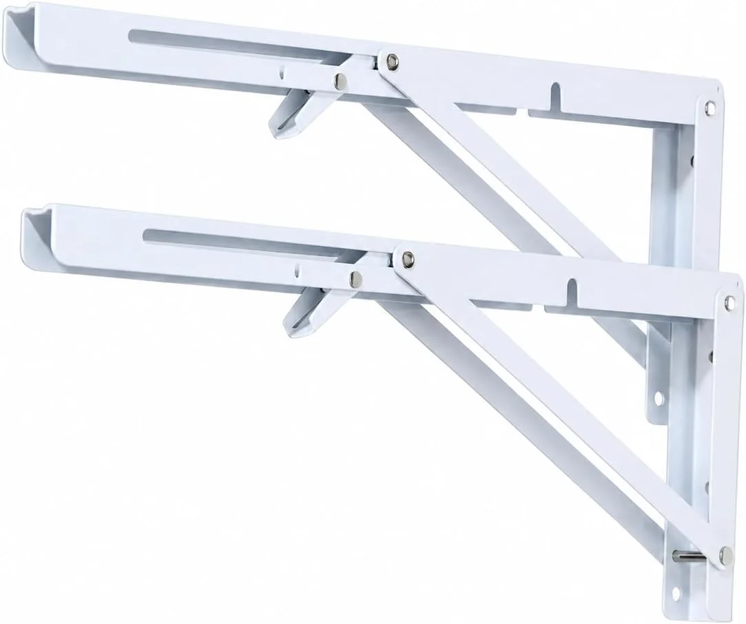 Kit 2 Suportes Dobráveis Mão Francesa 30cm carga de até 60kg com Trava Automatica