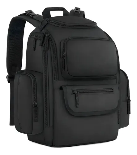 Mochila Maternidade, Bolsa De Maternidade Multifuncional Para Feminina E Masculino Com Bolsa Termica Para Bolsa Mamadeira Bebê Impermeável Com Alças Para Carrinho Mancro 1046 Preto Liso