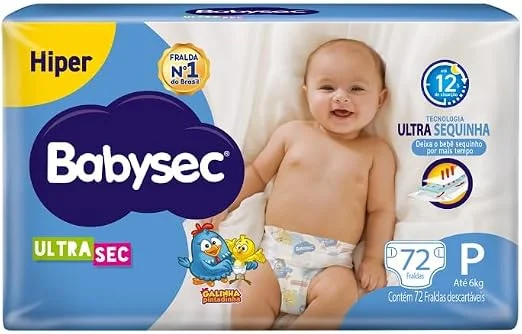 Fralda Babysec Ultrasec Hiper P 72 Unidades
