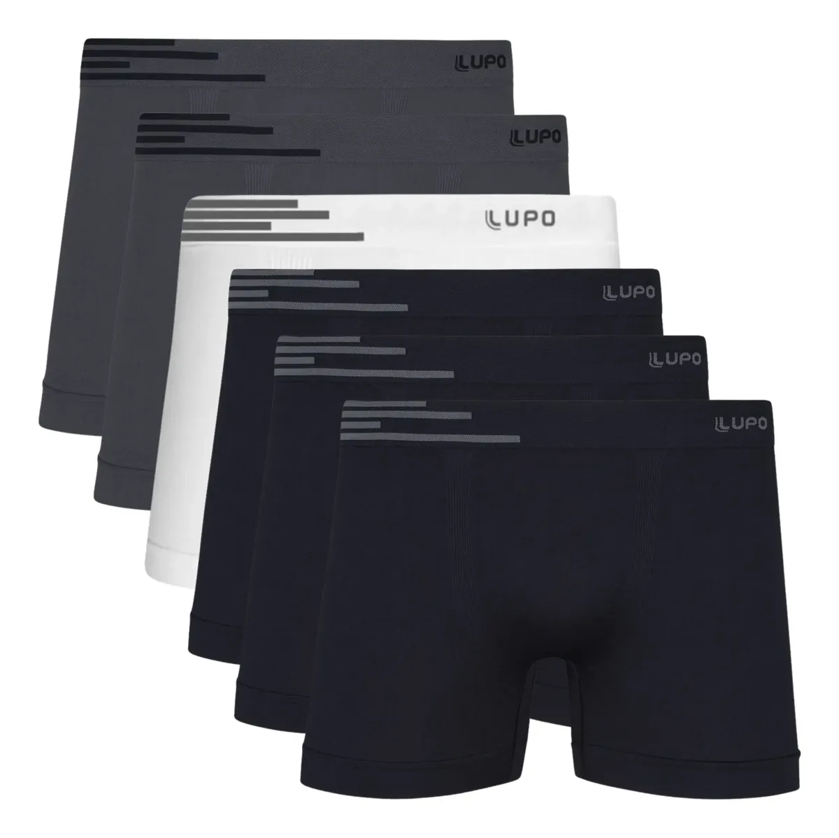 Kit 6 Cuecas Lupo Boxer Poliamida Sem Costura Box Masculina