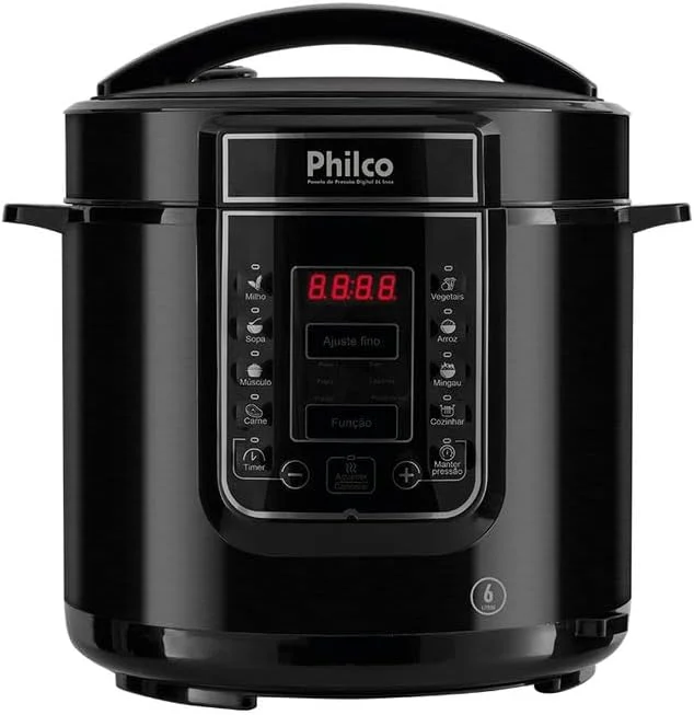 Panela de pressão, Digital inox Ppp01p, 6L, Preto, 220v, Philco