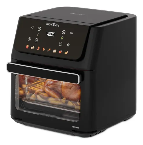 Fritadeira Air Fryer Oven Britânia 11 Litros 8 Funções 1800w Baf11a Preto 127v