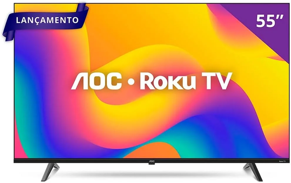 Smart Tv AOC 55" LED ROKU 4K Wi-Fi 55U7045/78G Bivolt
