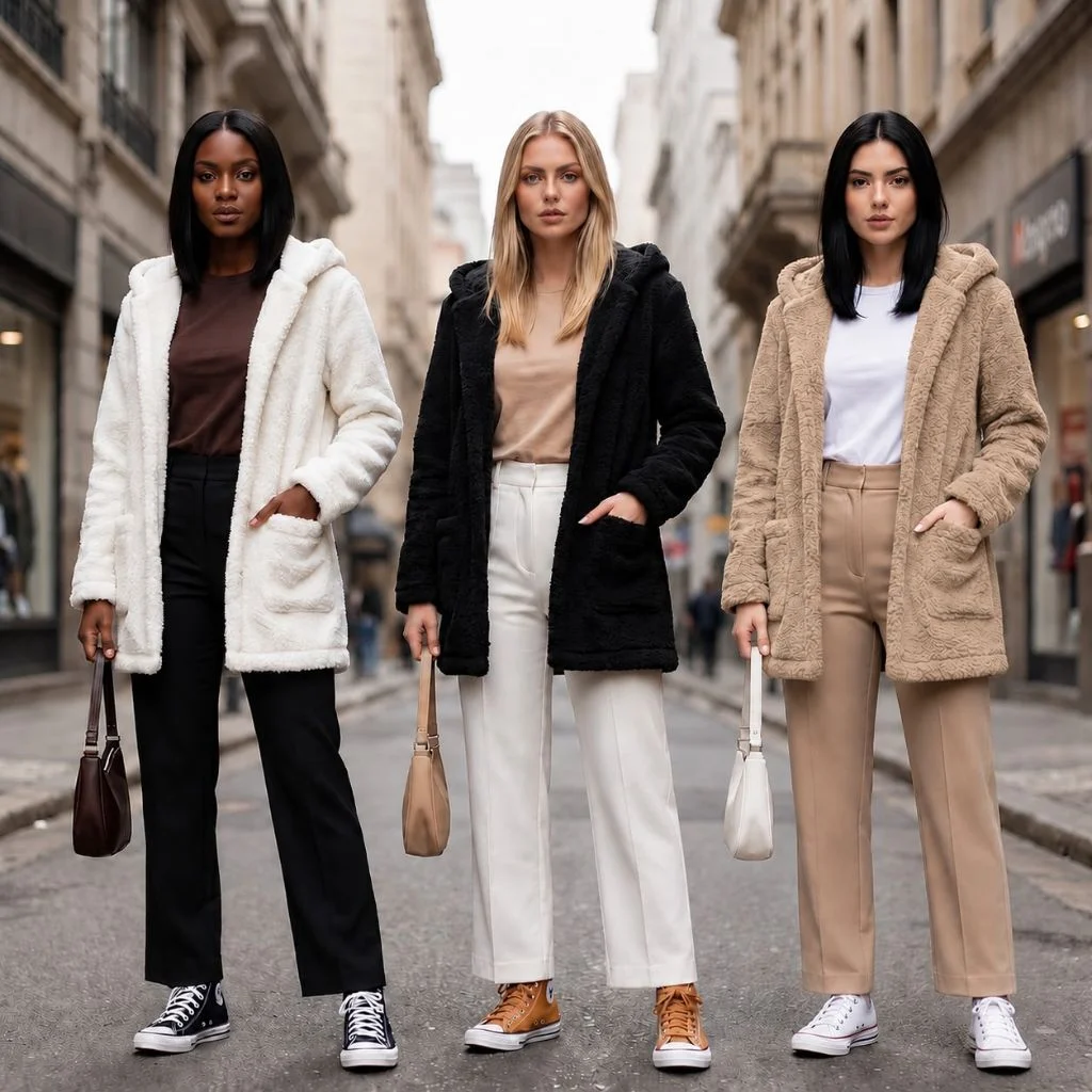 CASACO TED FEMININO LONGO PELUCIADO INVERNO