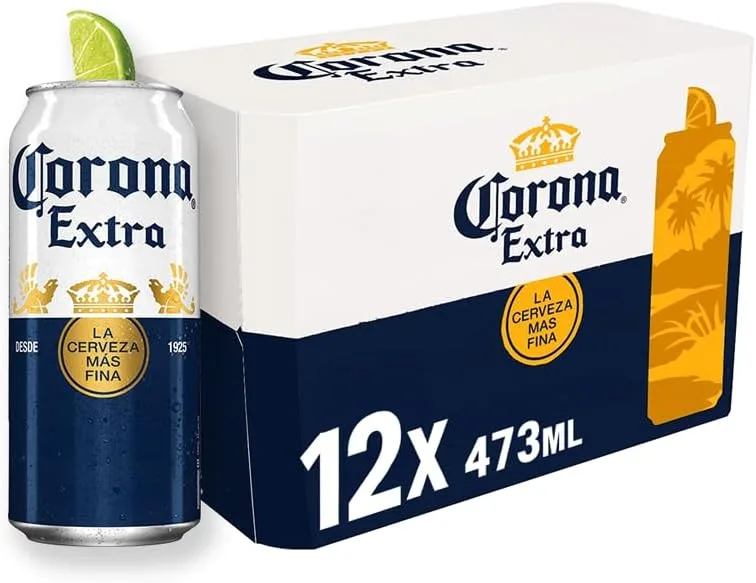 Cerveja Corona Extra Lata 473ml - Pack com 12 unidades