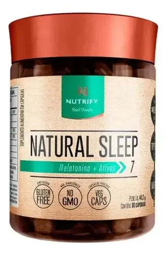 Natural Sleep Melatonina + Ativos 60 Cápsulas Nutrify Sem Sabor Neutro