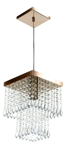 Lustre Pendente De Cristal Acrilico Marrycrilic Cobre 110v/220v (bivolt) Cobre