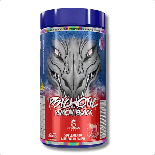 Suplemento Em Pó Demons Lab Psichotic Black Pré Treino Sabor Fruit Punch Em Pote De 300g Ponche De Frutas
