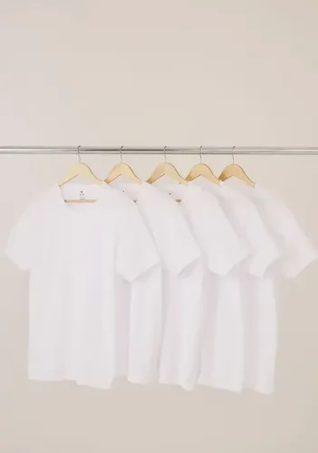 Kit 5 Camisetas Básica Masculina Algodão Original Branco G