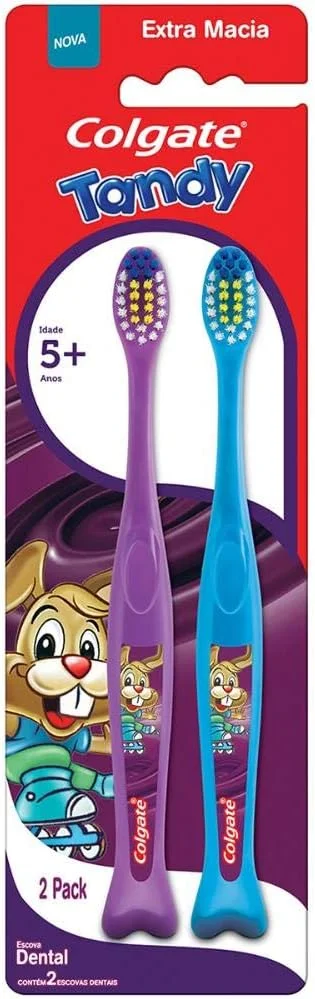 Escova de Dente Infantil Colgate Tandy 2 Unidades, Cores Sortidos