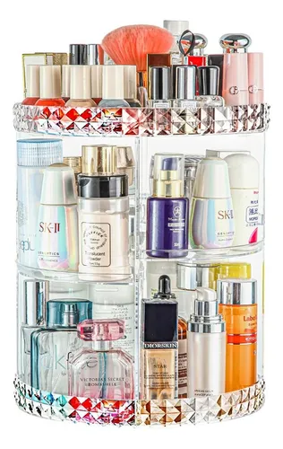 Organizador Maquiagem Acrílico Giratório Suporte Cosmético Cor Transparente
