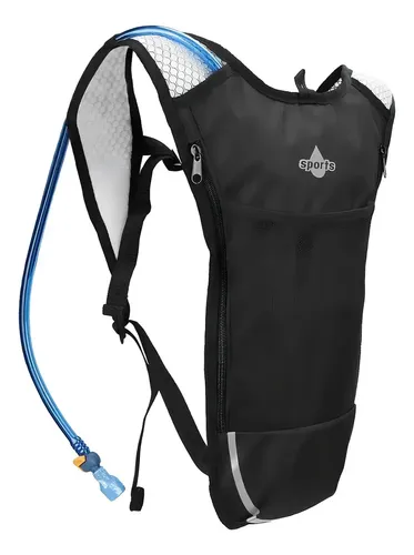 Mochila De Hidratação Térmica Bolsa De Água Impermeável Com Refil 2 Litros Ciclismo Bike Bicicleta Trilha Tumblr Preto