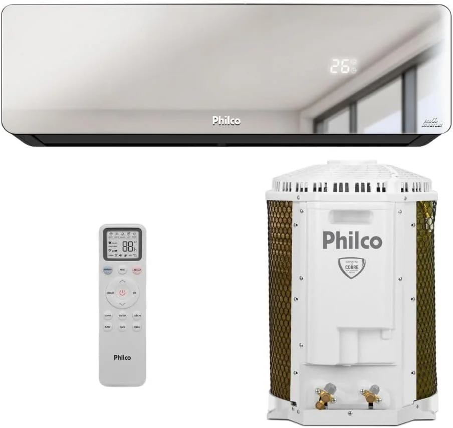 Ar Condicionado Split Inverter Philco PAC12QG Espelhado 12000 BTUs Quente e Frio 220V