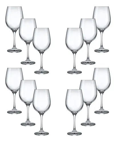 Taça Vinho Nadir Figueredo Barone Vidro 385ml Kit 12 Unid Transparente
