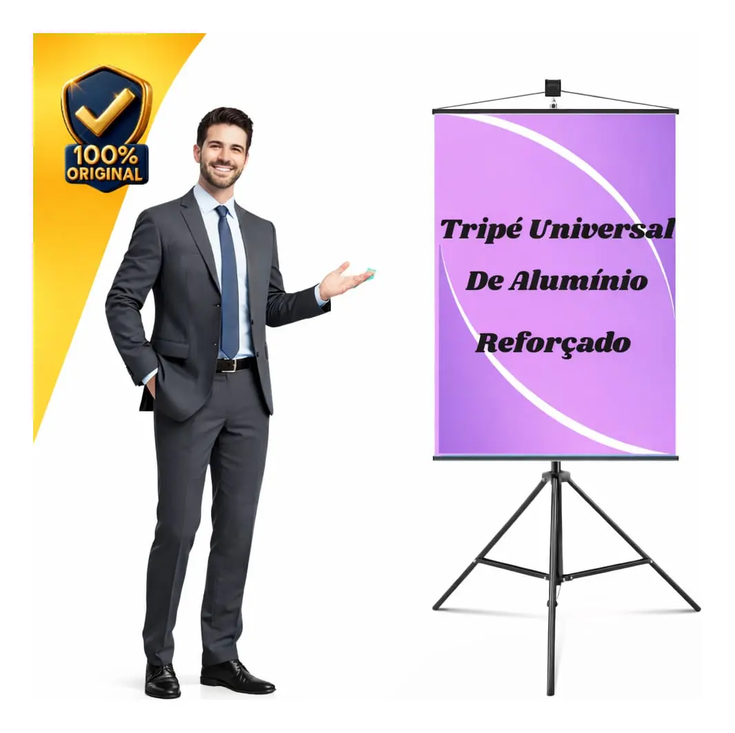 Tripé Banner 2.10m Regulável Aluminio Porta Banner Pedestal