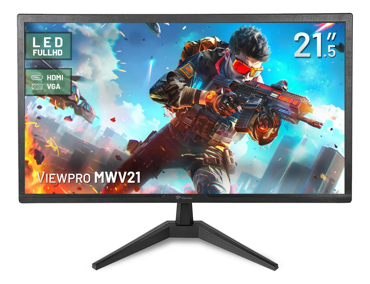 Monitor Viewpro Mwv21 Led De 21.5 Full Hd Com Hdmi E Vga Preto 127/220v