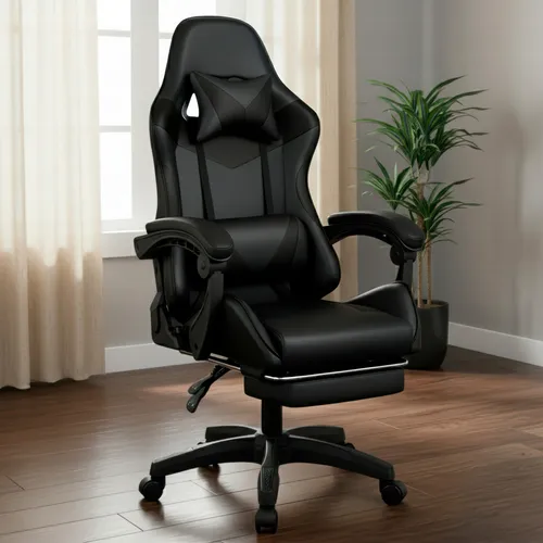 Cadeira Gamer Jogos Escritório Ergonômica Giratória 360 Luxo Cor Preto