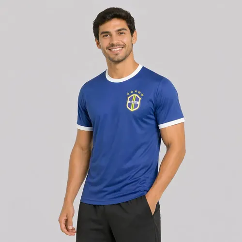 Camisa Brasil Canarinho Azul Azul - G