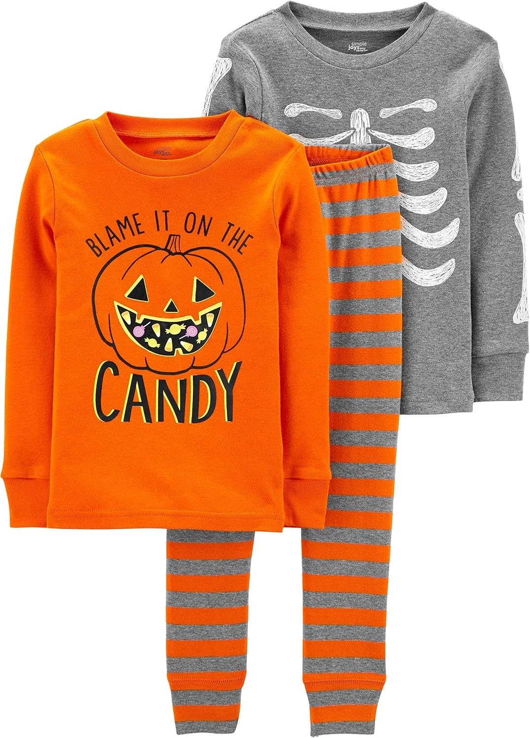 Conjunto de pijama Conjunto de pijama de Halloween de algodão de ajuste confortável de 3 peças Simple Joys by Carter'sUnisex Bebê