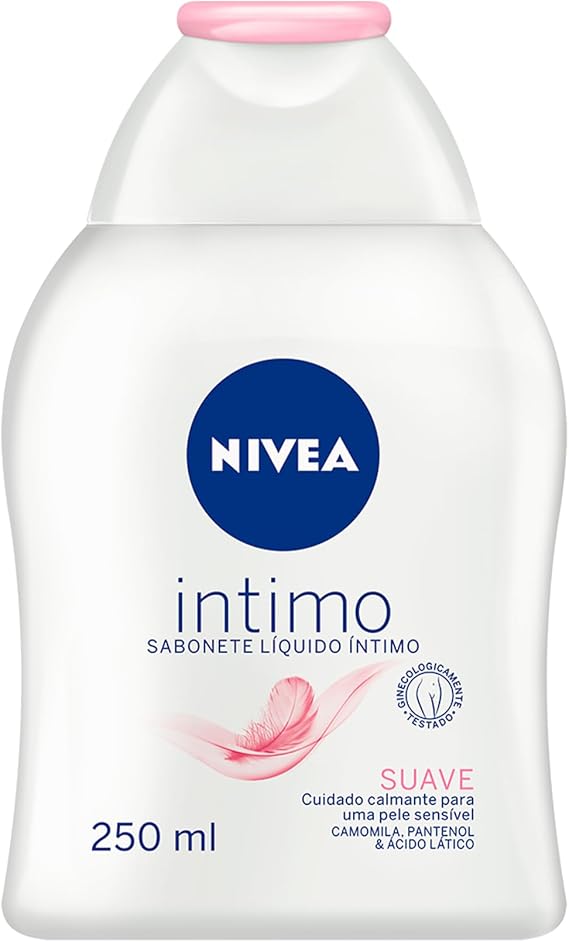 NIVEA Sabonete Líquido Íntimo Suave 250ml, Limpeza Delicada, Mantém pH Natural, Extrato de Camomila, Cuidado Calmante, Uso Diário
