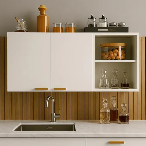 Armário De Cozinha Multiuso Aéreo C/ Nicho Moderno Ajl Store
