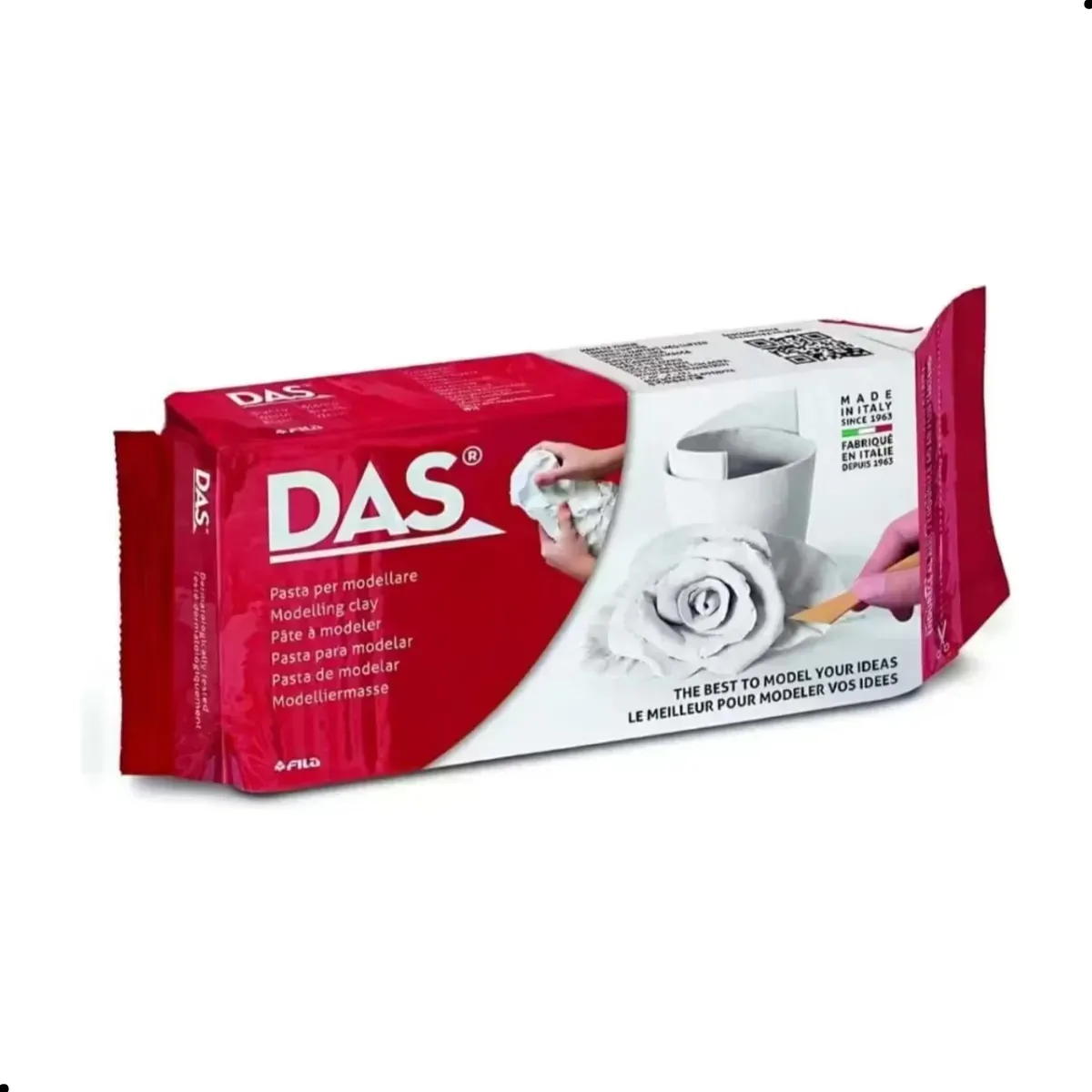 Massa De Modelar Das Branca 1kg - Cerâmica Fria Secagem Ao Ar Para Artesanato Escultura E Biscuit - Massa Modelável Pronta Para Uso Branco