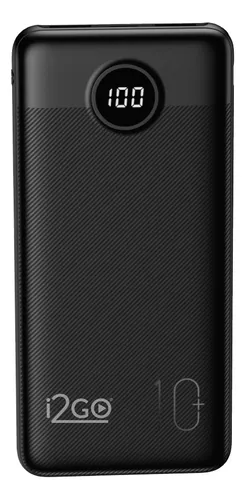 Carregador Portátil Power Bank Turbo I2go 10000mah 20w Com Display Digital Preto
