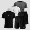 Kit 5 Peças Dry 3 Camisetas e 2 Bermudas Alpha