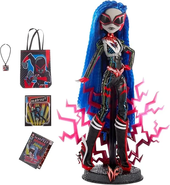 Monster High Deadfast Ghoulia Yelps SDCC 2024 Exclusive Doll - Tech Savvy Upgrade with Comic-Con Badge, Mini Figure, and Comic Book