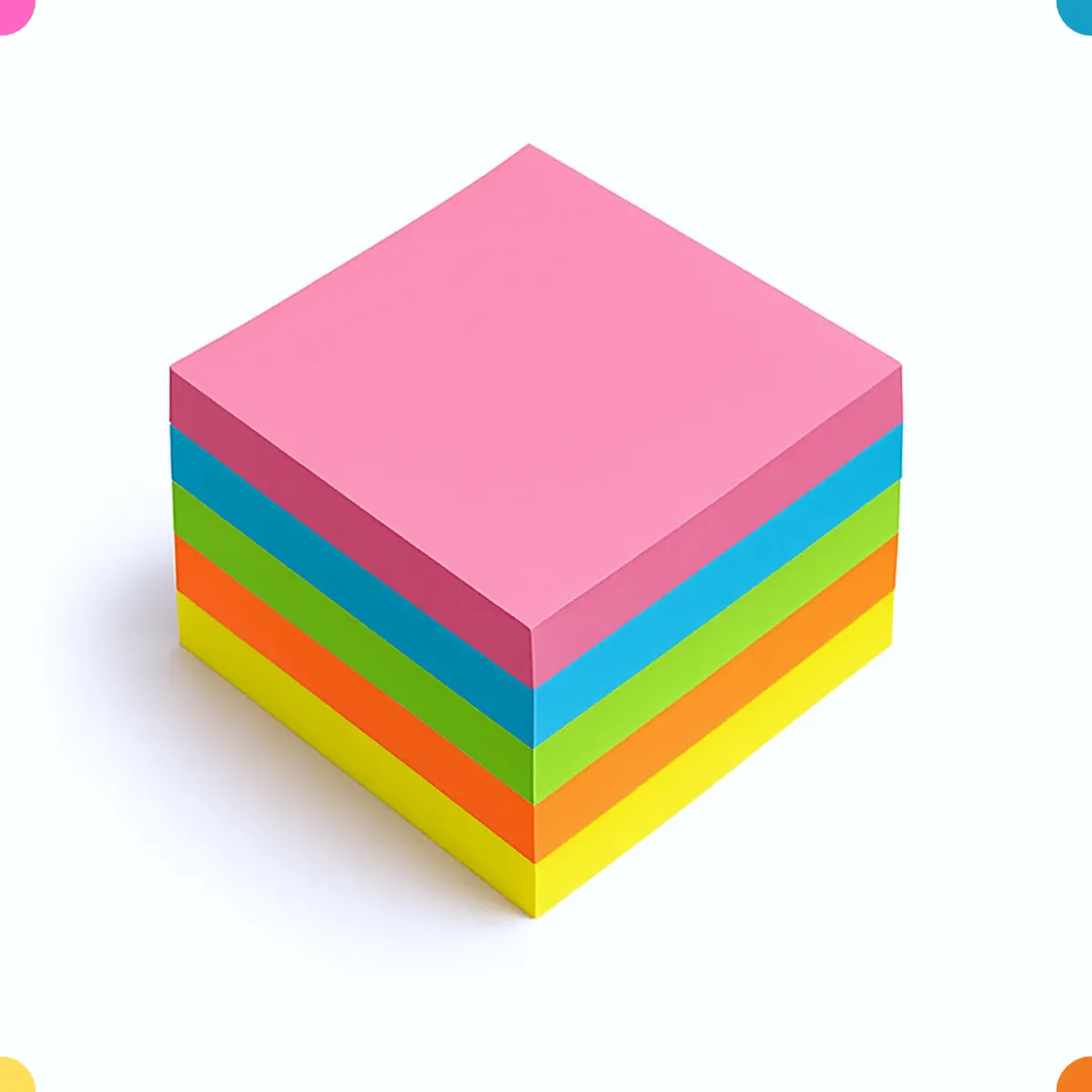 Bloco Adesivo Colorido 76x76mm 500 Folhas Bloco De Notas