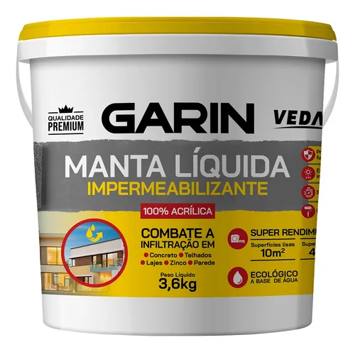 Manta Líquida Emborrachada Impermeabilizante 3,6kg Branco