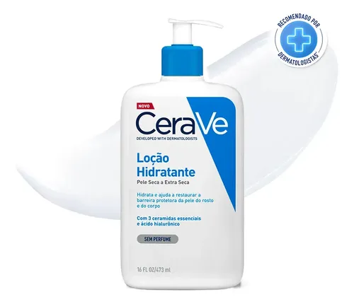 Loção Hidratante Corporal Sem Perfume, Com Ceramidas Essenciais E Ácido Hialurônico, Textura Fluida Cerave 473ml Sem Fragrância