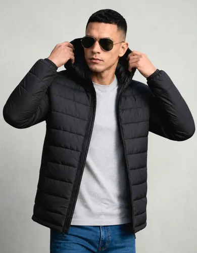 Jaqueta Puffer Bobojaco Térmico Corta Vento Impermeável Frio Preto G Lisa