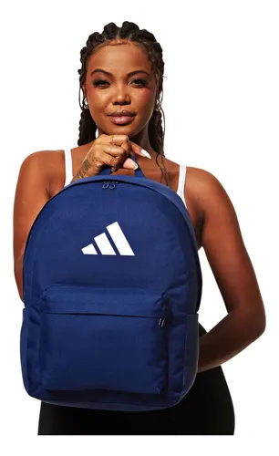 Mochila Classic Bars adidas Azul Escuro/branco Liso