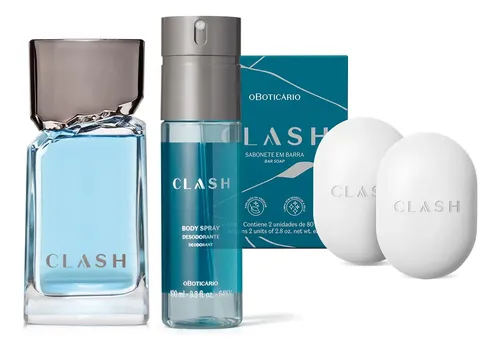 Clash: Colônia 100ml + Sabonete Em Barra 2x80g + Body Spray 100ml