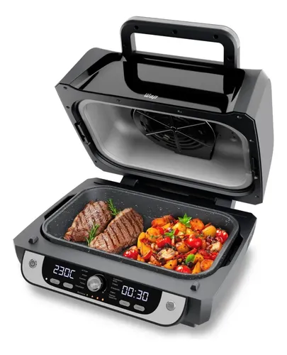 Fritadeira Elétrica Air Fryer Wap Cozinha Barbecue Com Painel Digital E 12 Funções Preto E Cinza 127v