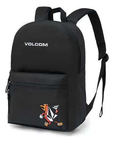 Mochila Universitária Masculina Reforçada Espaçosa Estilosa Cor Preto Desenho Do Tecido Liso