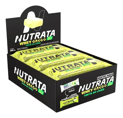 Barra Whey Grego 40g Display Com 12 Unidades Torta De Limão Nutrata
