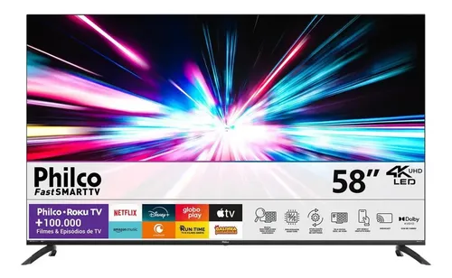 Smart Tv Philco 58 P58vik 4k Uhd Led Roku Dolby Audio Wi-fi Hdr10 110/220v