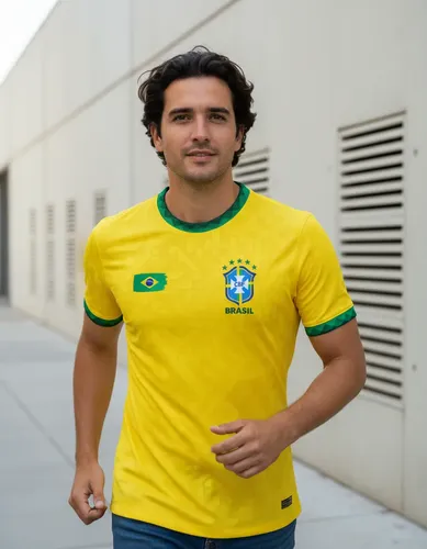 Camiseta Copa 2026 Esportiva Dryfit 100 Poliéster Brasileiro Amarelo G