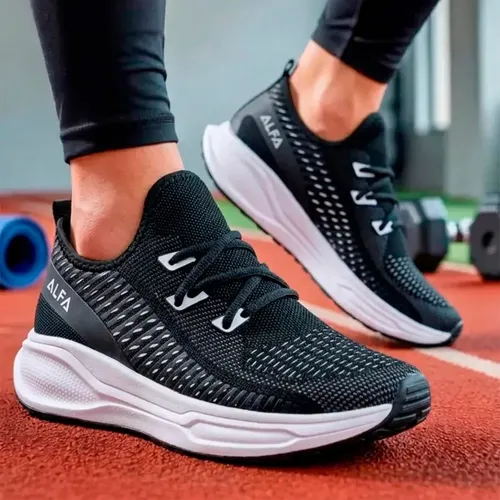 Tênis Feminino Academia Casual Confortável Mega Promoção Preto 37,0 Br