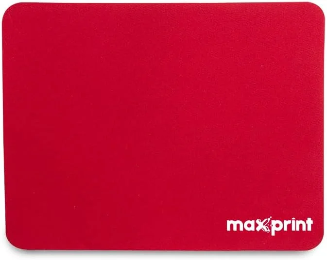 Maxprint Base para Mouse Mini – Vermelha – Revestimento em Tecido – Base Antiderrapante – Ideal para Escritório e Notebook