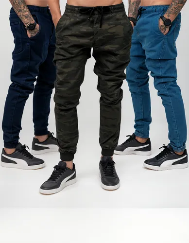 Kit 3 Calças Jogger Masculina Jeans Com Punho Elastico
