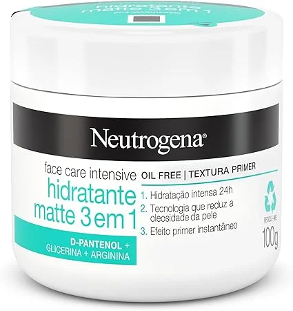 Neutrogena Hidratante Facial Matte 3 em 1 Face Care Intensive, 100g
