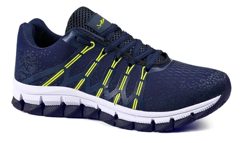 Tênis Masculino Olymp Olimp Space Caminhada Barato Promoção Marinho/verde 42