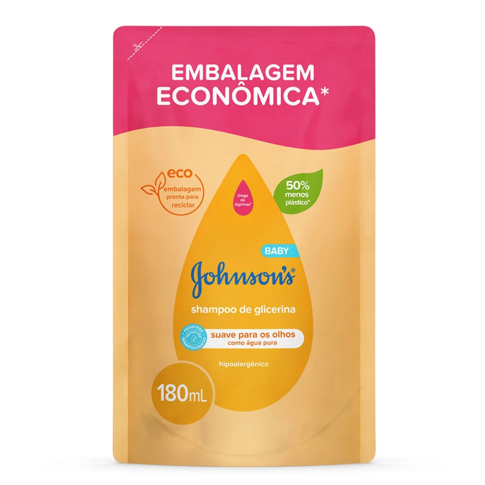 Shampoo Johnsons Baby de Glicerina Refil 180ml