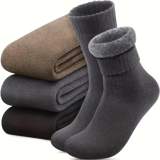 Kit Pares Meia Térmica Forrada Quentinha Masculino Feminino Flanelada