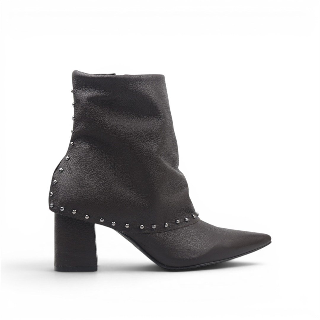 Bota Cano Baixo Couro Polaina